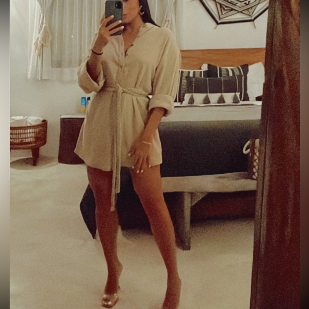 Shirt Dress w. Braided Belt